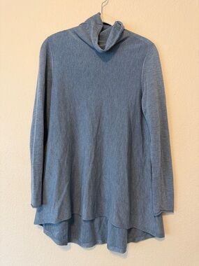 Eileen Fisher Dusty Blue Turtleneck Swing Tunic